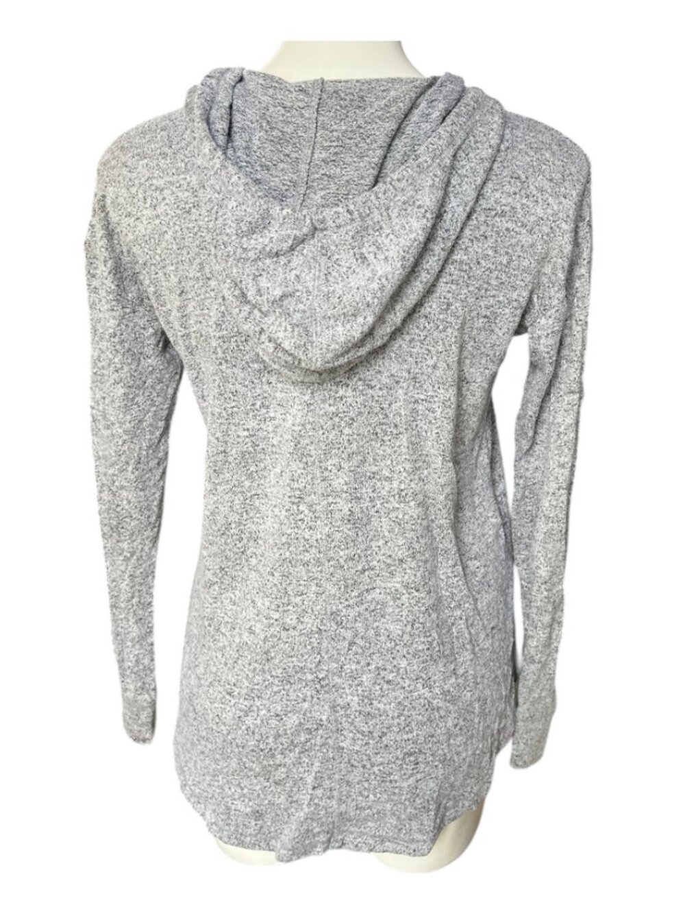 Hollister Women's M Gray Stretch Knit Hoodie Long Sleeve Pull Over Gorp Core - Picture 5 of 8